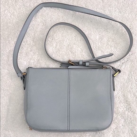Fossil Farrah Smokey Blue Leather Crossbody - Picture 2 of 10